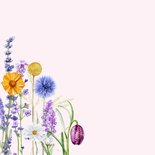 Sterktekaart veldbloemen met vlinders 2