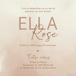 Stijlvol beige geboortekaartje met waterverf structuur 3