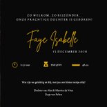 Stijlvol botanisch geboortekaartje met bloemen en goud 3