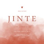 Stijlvol fries geboortekaartje terra waterverf met hartje 3