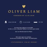 Stijlvol geboortekaartje jongen met hart uit vingerafdrukken 3