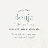 Stijlvol geboortekaartje lijntekening babyhandje christelijk 3