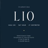 Stijlvol geboortekaartje marmerlook donkerblauw met goud 3