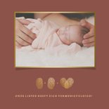 Stijlvol geboortekaartje meisje met hart uit vingerafdrukken 2