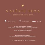 Stijlvol geboortekaartje meisje met hart uit vingerafdrukken 3