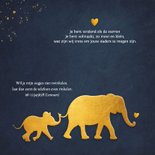 Stijlvol geboortekaartje met silhouet van baby olifant  2