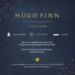 Stijlvol geboortekaartje met silhouet van baby olifant  Achterkant