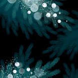 Stijlvol kerstkaartje met sjieke blauwe dennentakken 2