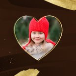 Stijlvol kerstkaartje typografie gouden verf met foto 2