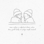 Stijlvol rouwkaartje voor een tweeling lijntekening 2