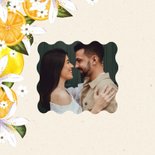 Stijlvol tafelkaartje botanisch fruit en bloemen 2