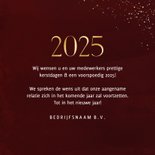 Stijlvol zakelijk kerstkaartje rood met 2025 en ster foto 3