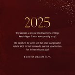 Stijlvol zakelijk kerstkaartje rood met 2025 en ster foto 3