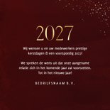 Stijlvol zakelijk kerstkaartje rood met 2027 en ster foto 3