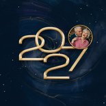 Stijlvolle 2027 kerstkaart met marmer swirl 2