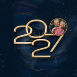 Stijlvolle 2027 kerstkaart met marmer swirl 2