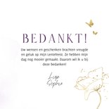 Stijlvolle bedankkaart lentefeest lijnillustratie klaproos 3