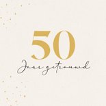 Stijlvolle beige uitnodiging jubileum gouden vijftig 2