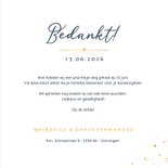 Stijlvolle donkerblauwe bedankkaart trouwdag met 2 foto's 3