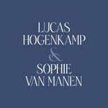 Stijlvolle donkerblauwe save the date kaart met lijntjes 2