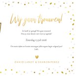 Stijlvolle feestelijke Save the Date kaart met eigen foto 3