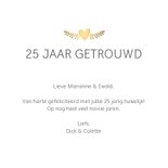 Stijlvolle felicitatiekaart huwelijksjubileum gouden duifjes 3