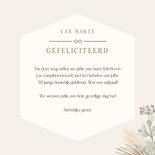 Stijlvolle felicitatiekaart met droogbloemen jubileum  3