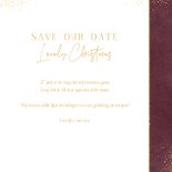 Stijlvolle foto kerst save the date kaart kerstbal hartjes 3