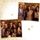 Stijlvolle fotokaart gezonde kerst in goudlook 2
