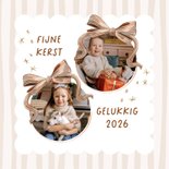 Stijlvolle fotokaart kerst nieuwjaar streep strik watercolor 2