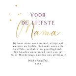 Stijlvolle fotokaart Moederdag liefste mama harten goud 3
