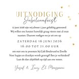 Stijlvolle jubileumkaart 5jaar getrouwd hout botanisch goud 3