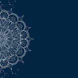 Stijlvolle kaart Ramadan Kareem zilver blauw patroon 2