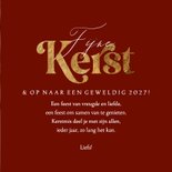 Stijlvolle kerstkaart botanische kersttakken stippen goud 3