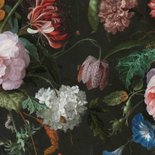 Stijlvolle kerstkaart met bloemen en goud Jan Davidsz  Achterkant