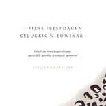 Stijlvolle kerstkaart met panterprint, label en eigen foto 3