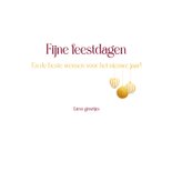 Stijlvolle kerstkaart rood met gouden ballen en eigen foto  3