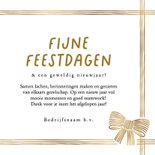 Stijlvolle kerstkaart strikken lint goud foto logo 3