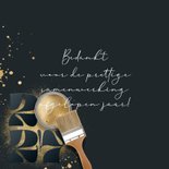 Stijlvolle kerstkaart zakelijk schilder jaartal verf goud 2