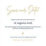 Stijlvolle minimalistische Save the Date kaart met datum 3