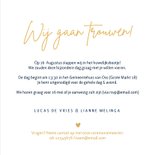 Stijlvolle minimalistische trouwkaart met namen voorop 3