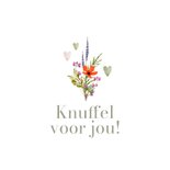 Stijlvolle moederdagkaart denken aan boeket veldbloemen hart 2