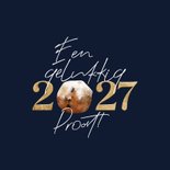 Stijlvolle nieuwjaarskaart foto sterren jaartal oliebol 2