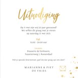 Stijlvolle rode uitnodigingskaart 50 jaar getrouwd met goud  3