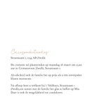 Stijlvolle rouwkaart collage vierkant met 6 foto's en naam 2