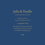 Stijlvolle save our date kaart gouden ornament 3
