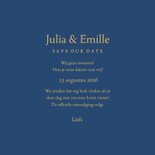 Stijlvolle save our date kaart gouden ornament 3