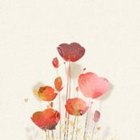 Stijlvolle sterkte kaart met rood oranje bloemen 2