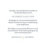 Stijlvolle trouwkaart lijntekening goud verliefd bruidspaar 3