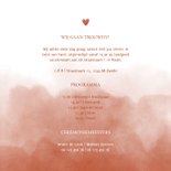 Stijlvolle trouwkaart terra roze waterverf met hartje 3